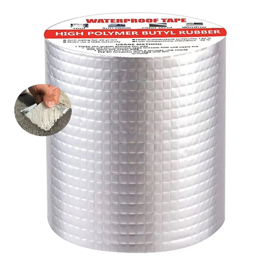 High Sticky Self-adhesive Butyl Rubber Tape Roof Leakage Repair Aluminum Foil Waterproof Butyl Sealing Tape