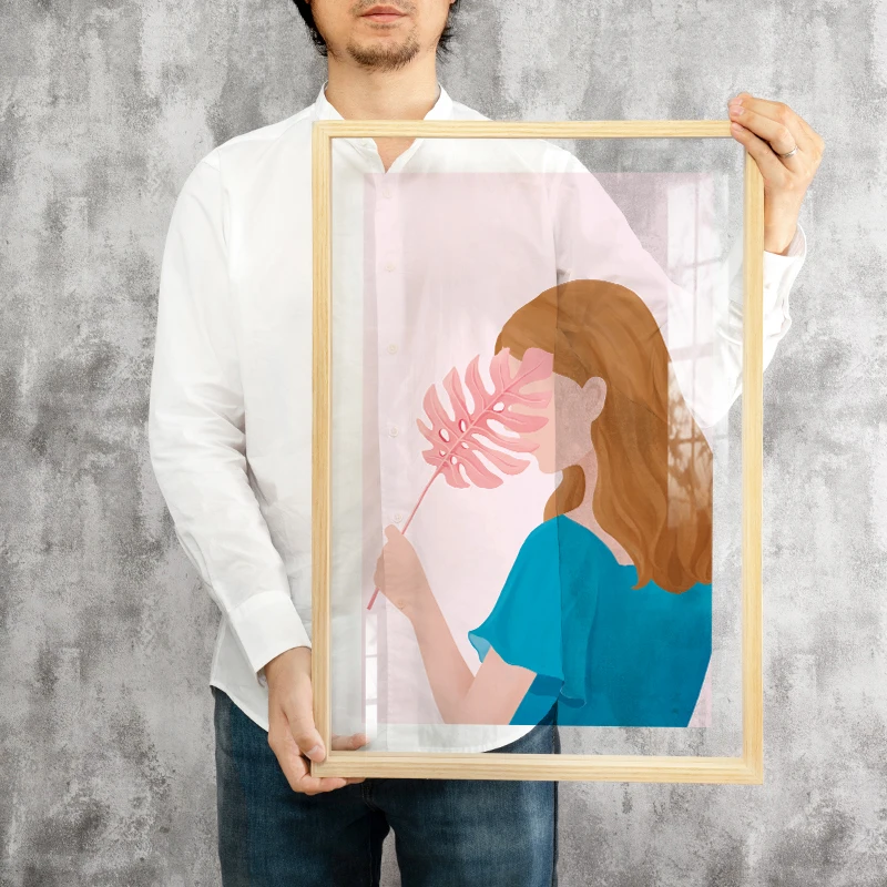 modern beautiful girl acrylic glass pictures wall art cartoon custom print decorative painting