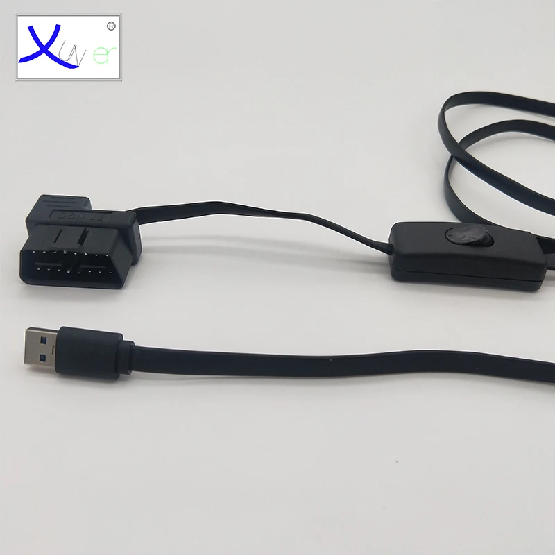 Switch Type OBD2 OBD II Female to USB 3.0 Male Cable