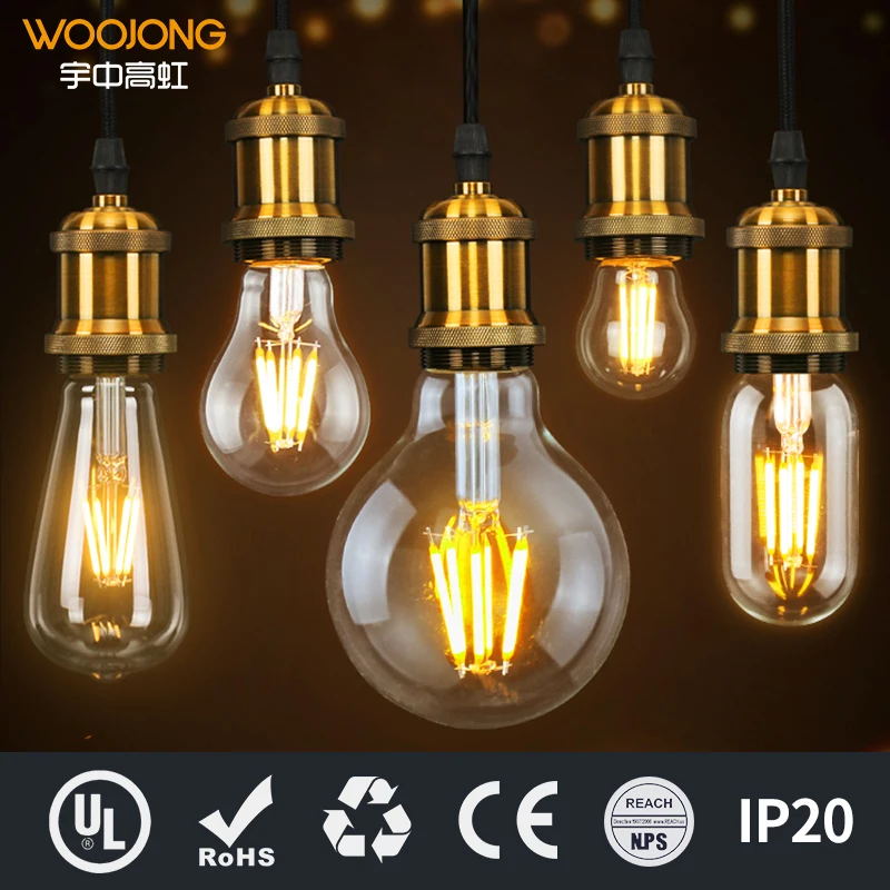  Woojong C37 G45 A60 ST64 G80 G95 G125 220-240V чистого золота освещение с регулируемой яркостью нерегулируемая яркость Светодиодные лампы в форме