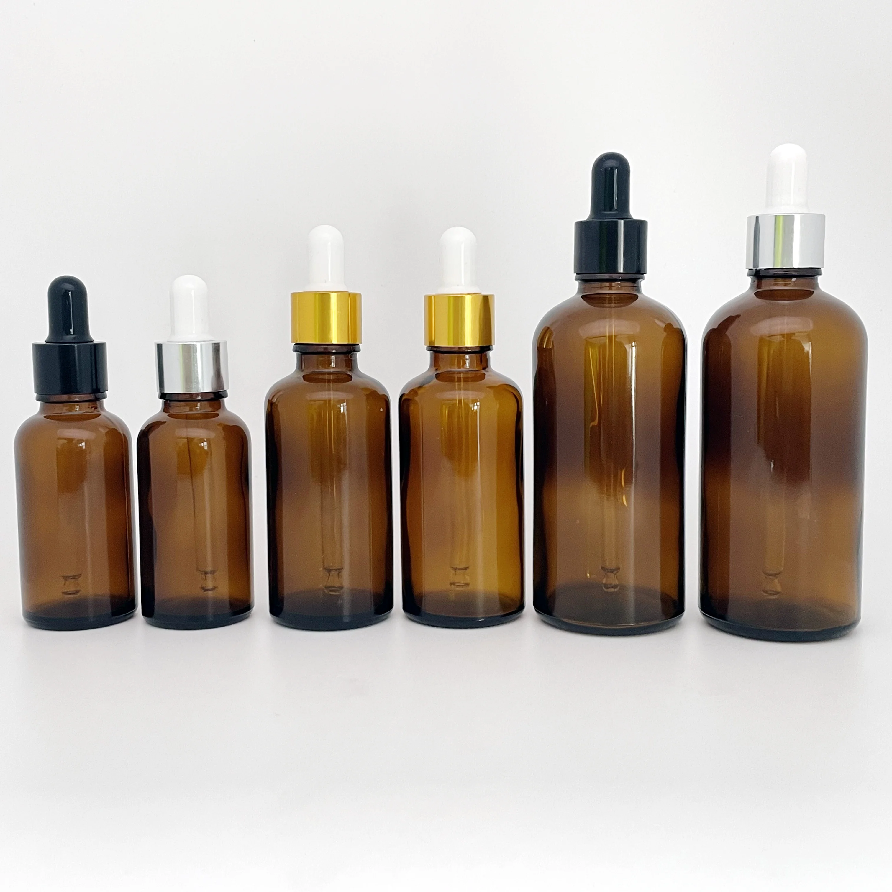 18/410 , 18 / 415 glass dropper pipette with aluminium cap for essential oil