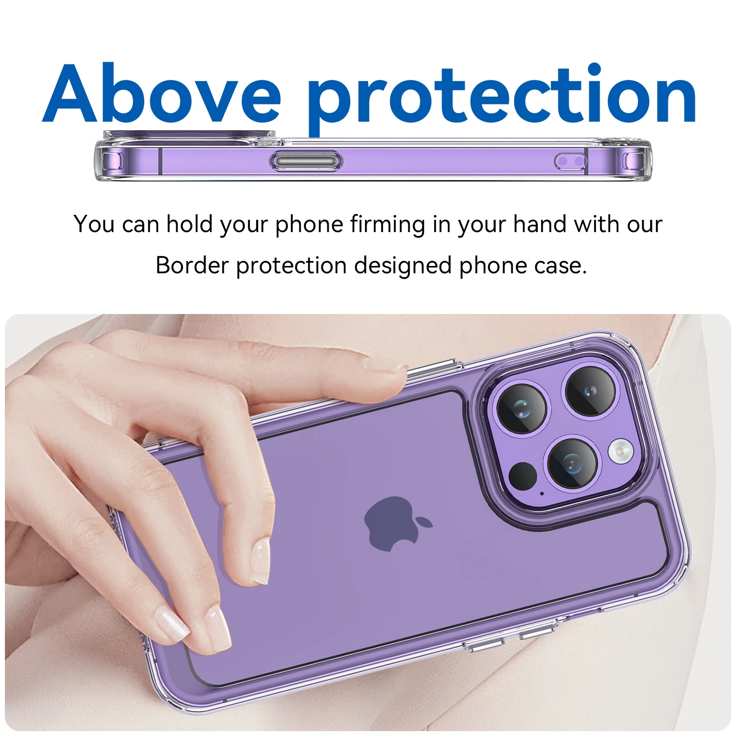 Прозрачный прозрачный акриловый чехол для мобильного телефона iPhone 11 12 13 14 фиолетовый Чехол 15 pro max plus чехлы телефонов