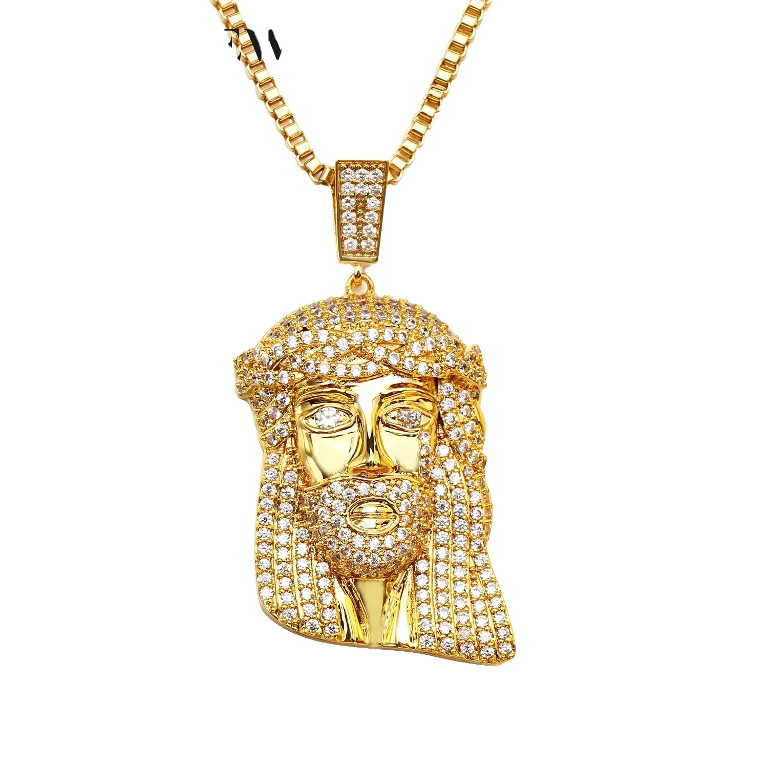18K Gold Plated 925 Sterling Silver hip hop jewelry Jesus Pendent