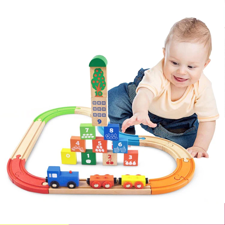 29 шт., деревянные игрушечные поезда