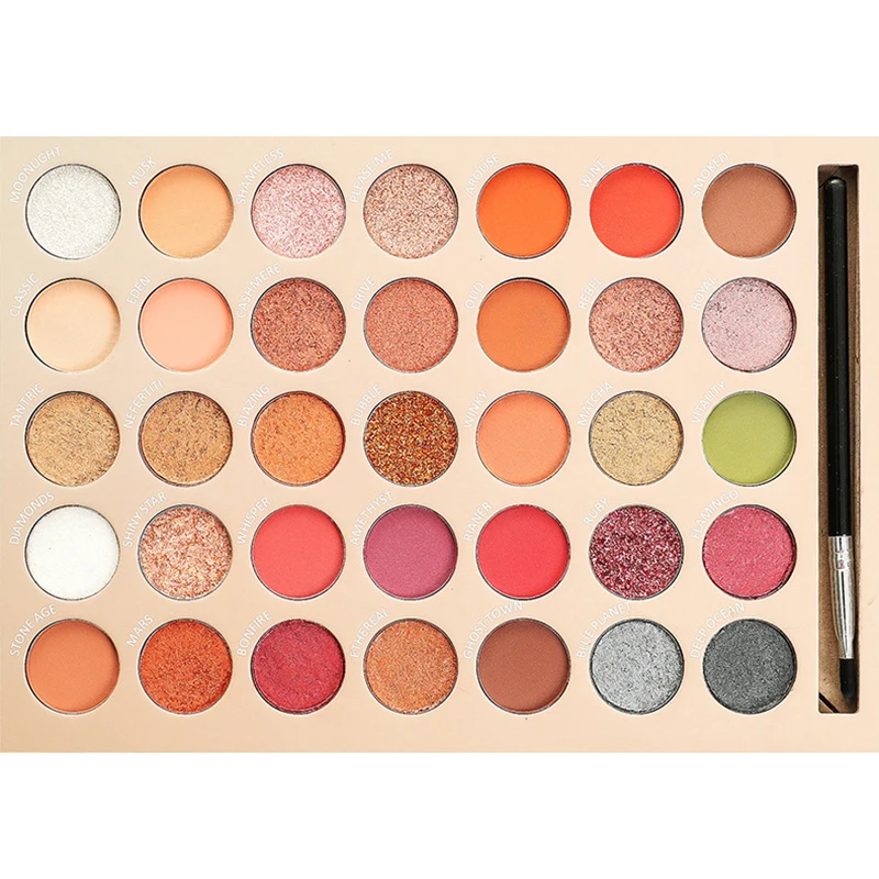 Custom Logo Professional 35 Full Color Eyeshadow Fashion  Cosmetic Contour Concealer Blush Makeup Eyeshadow Palette wholesale