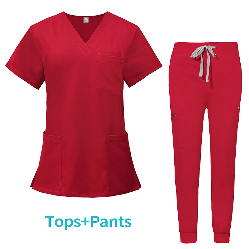 High Quality Comfortable Stylish Hospital Nursing Suit Breathable Soft Nursing Scrubs Set Polyester Rayon Elastic Fabric Nurses