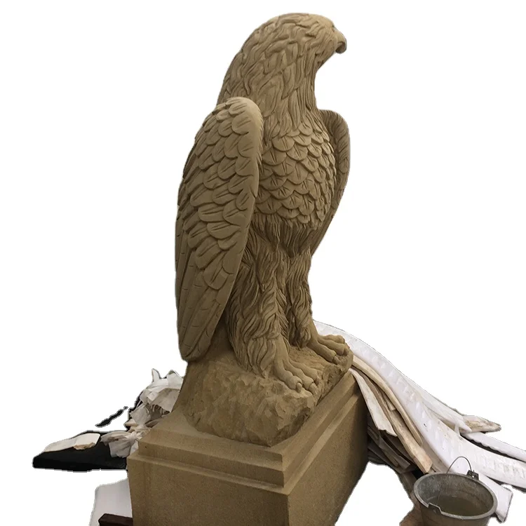 Factory Supply Large Statue Sandstone Animal Eagle Figurines stone carvings and sculptures