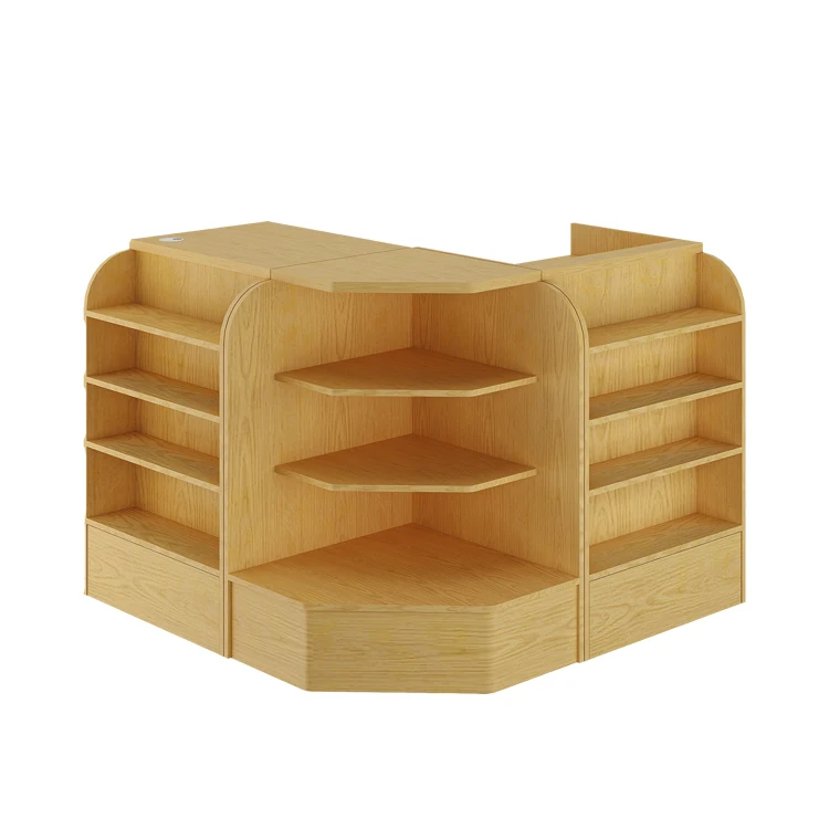 Popular Design Cashier Stand Modern Cashier Counter Retail Candy Store Checkout Counter With Display Rack For Sale