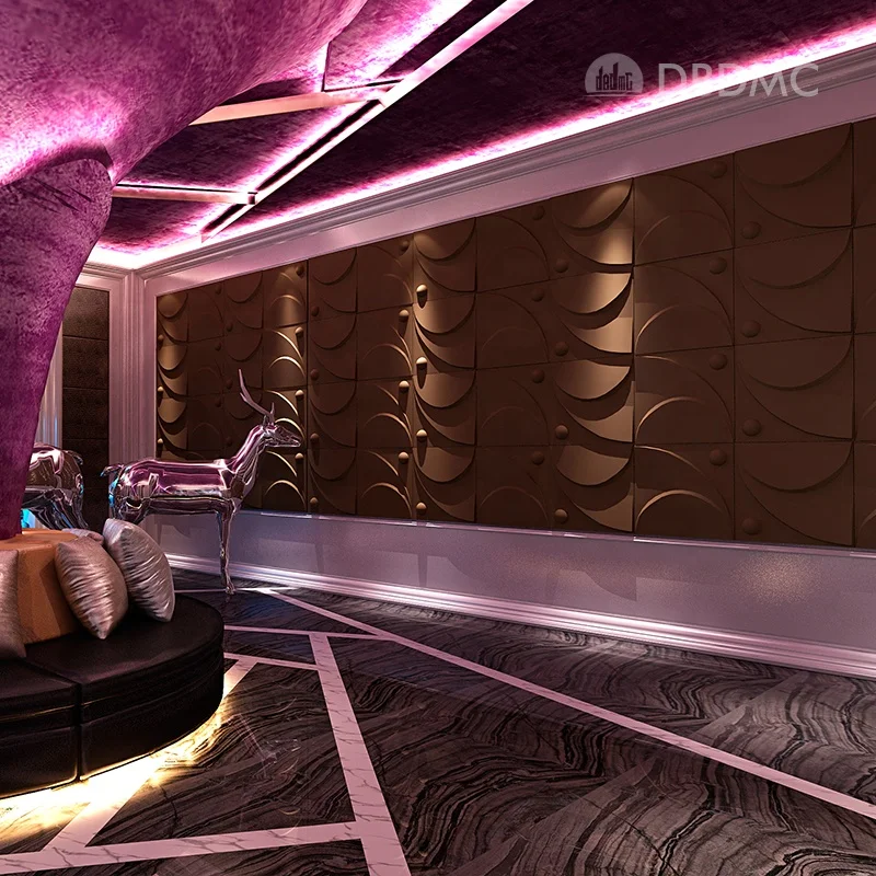 Bamboo 3d wall panels fiber plant board PVC Panel