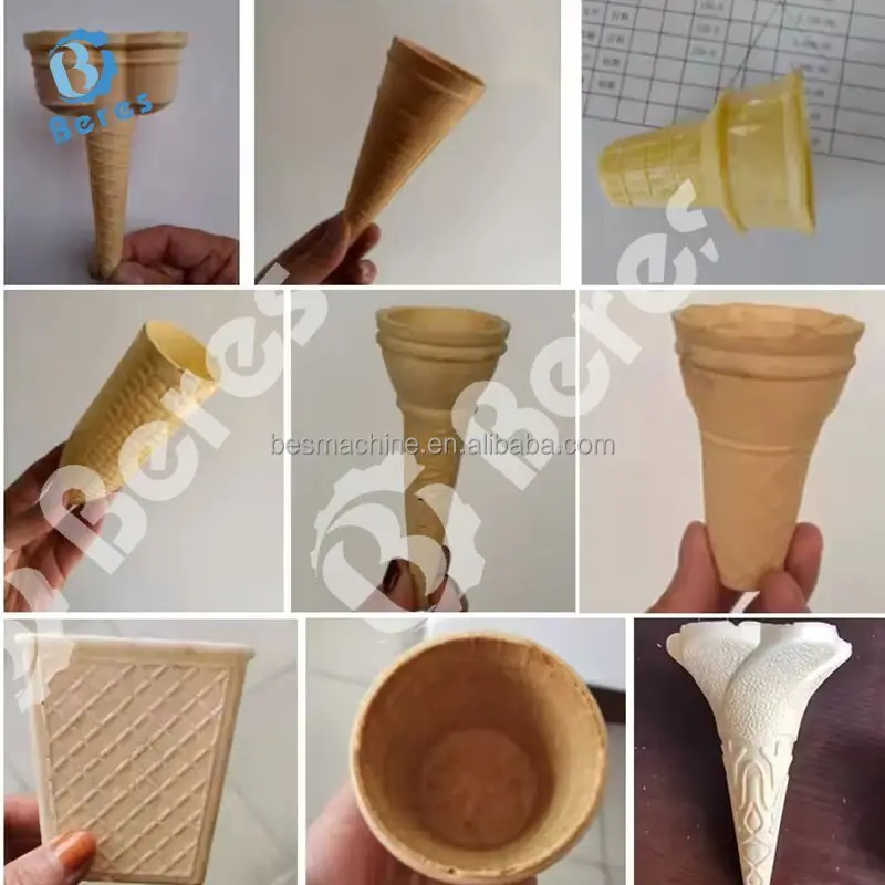 Semi Automatic Edible Horn Pizza Torch Tea Hot Coffee Cup Waffle Ice Cream Cone Making Machine