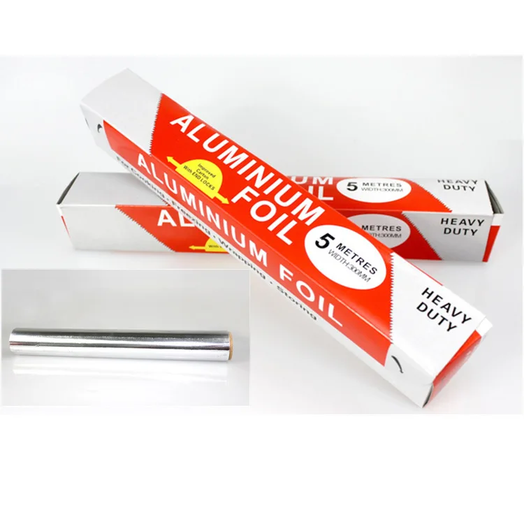 5m  Silver aluminum foil roll Household Foil Roll For Kitchen Food  packing square paper