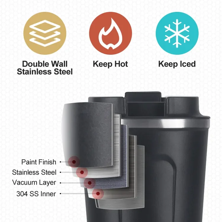 Custom Temperature Control Display Stainless steel Double Wall Coffee Cups Smart Travel Coffee Mugs With Timer