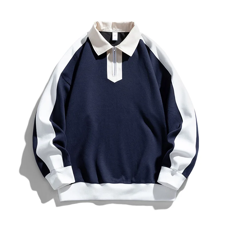 Polo high collar sweater for men in spring and autumn 2022 sets of popular half zipper support wholesale&customization