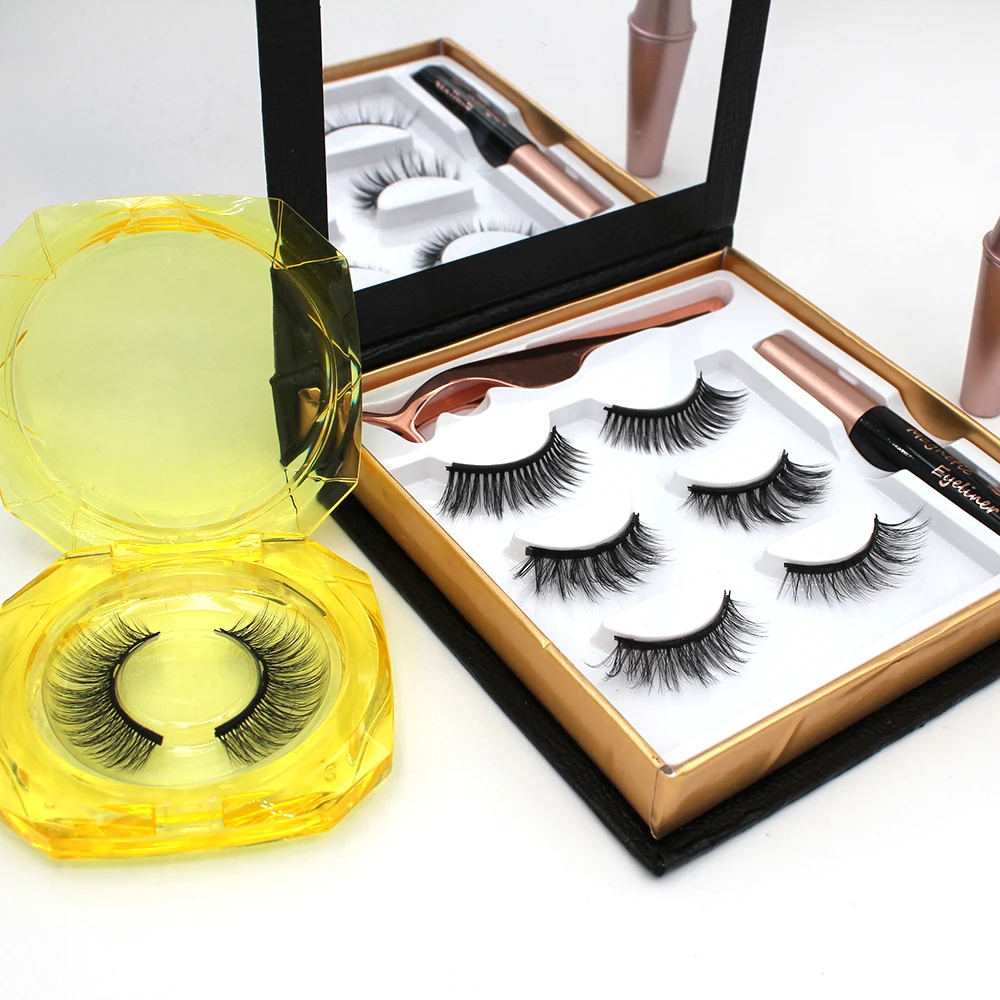 Luxury magnetic mink eyelashes private label magnetic eyelashes