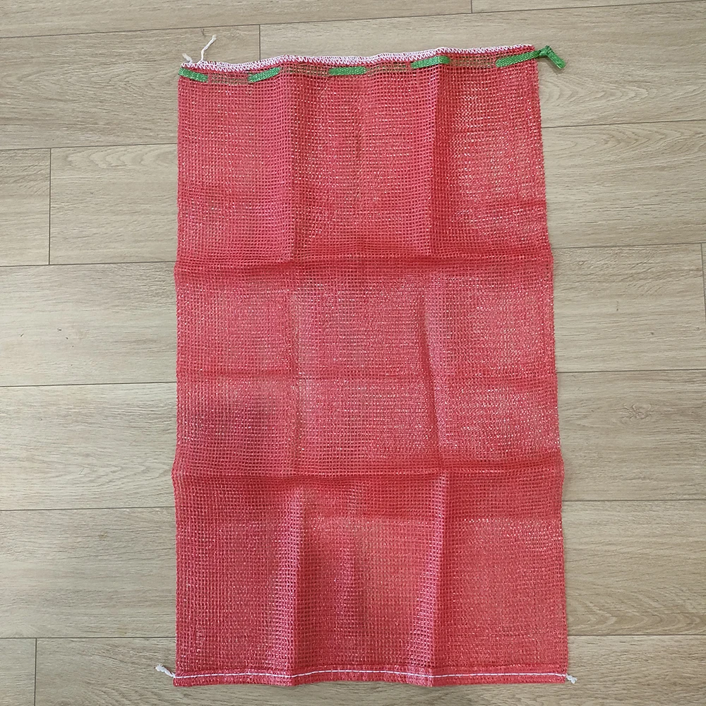 25kg 50kg 100kg Raschel sack drawstring polypropylene pp woven Leno mesh bag for potato onion vegetables and fruits