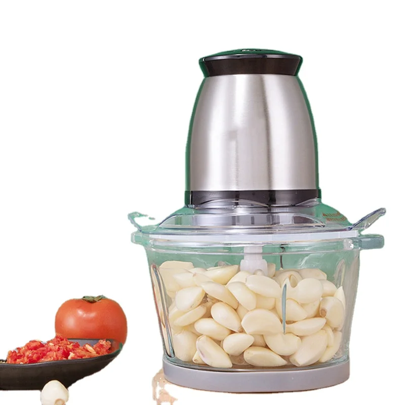 Household Stainless Steel Meat Grinder High-Powered Grass Cup 2L Meat Grinder