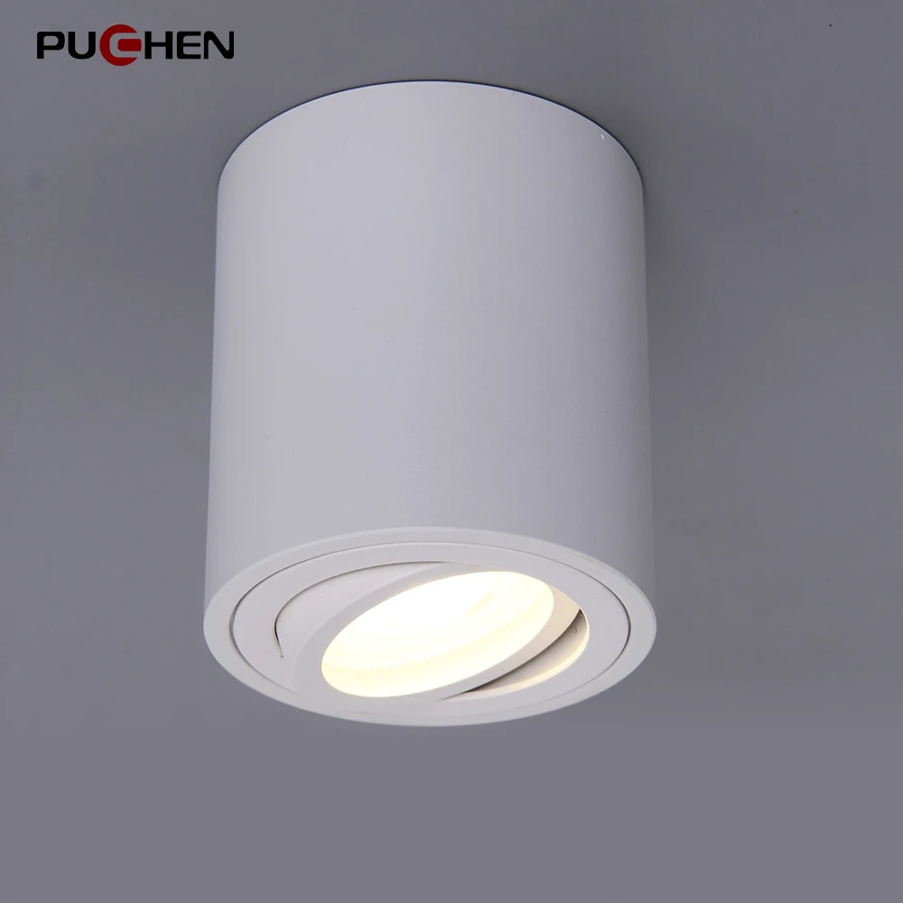 
PUCHEN Wholesale Adjustable GU10 Ceiling Tube Downlight Square Surface Mounted Spotlight Fixture Aluminium Lighting Housing 