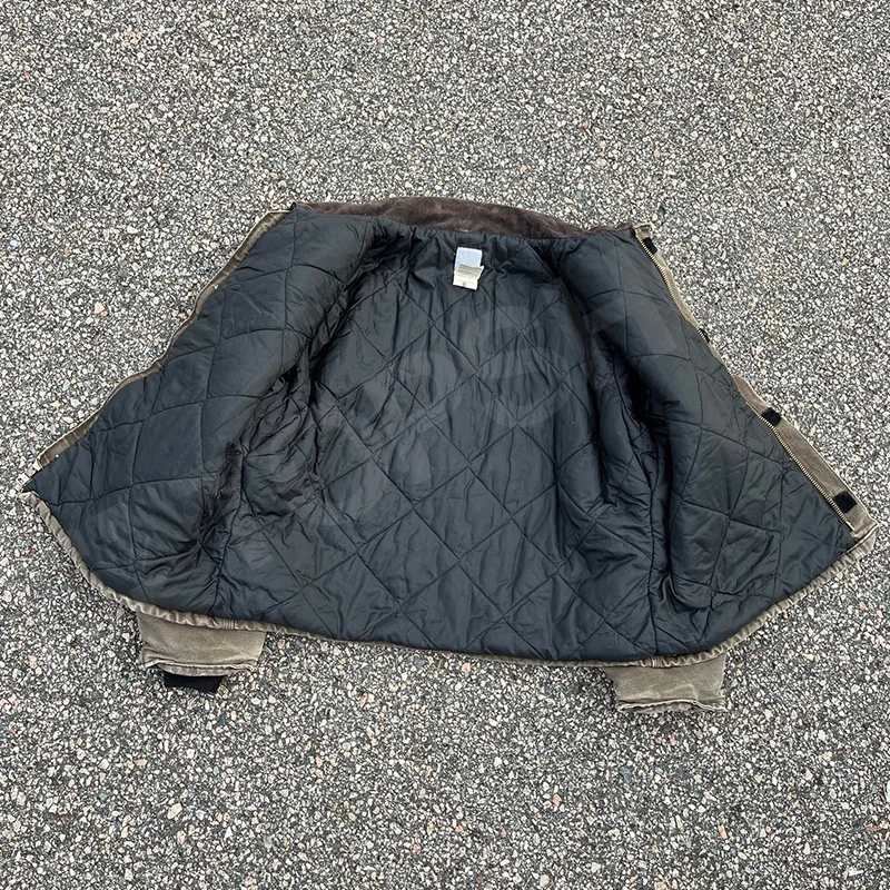 Custom Heavyweight Duck Canvas Work Jacket Men Distress Carpenter Trucker Detroit Work Workers Bomber Eisenhower Jacket