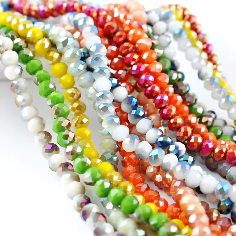 Multicolor Faceted   Rondelle Crystal Glass Beads accessories for DIY and Jewelry Making