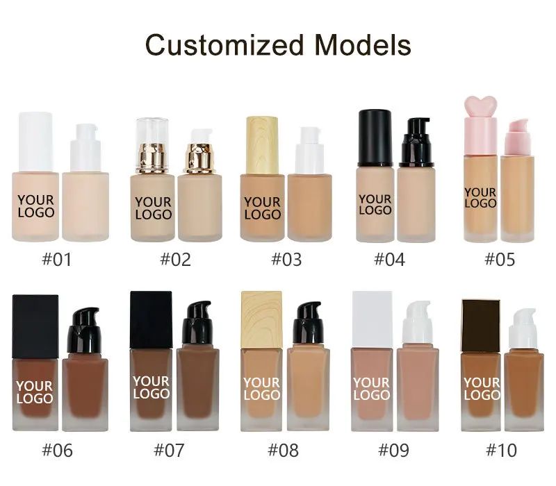 Full Coverage Liquid Foundation Private Label Foundation for All Skin Type Waterproof Sunscreen Vegan Natural Mineral Cosmetics