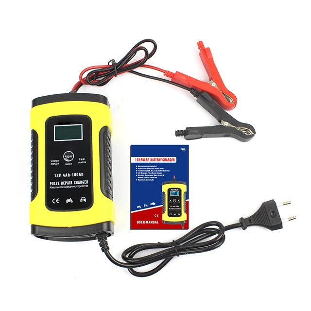12V 5A 6A motorcycle Car Battery Charger Pulse Repair Lead acid EU US UK AU 3-STAGE Automatic Charging For Charging AGM GEL SLA