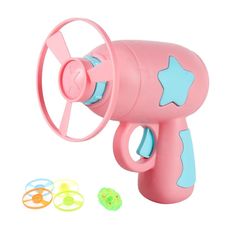 Flash Spinning Top Plastic Flying Bamboo Dragonfly Bamboo Gun Toy