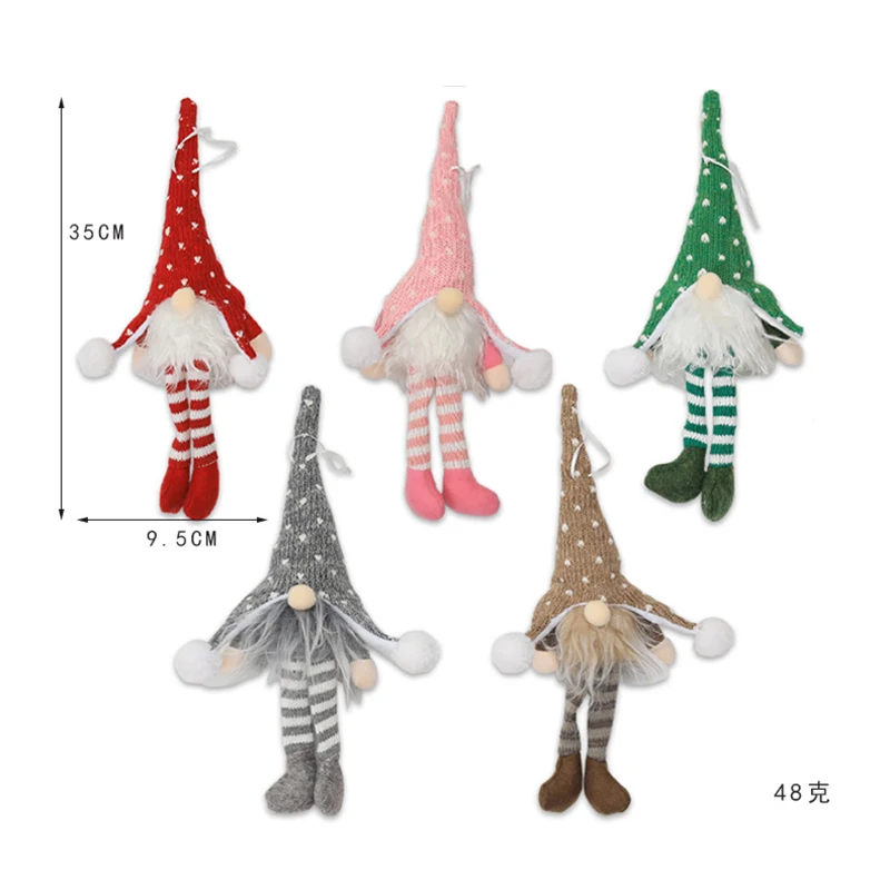 (Without battery) Christmas Decorations Glowing Led Light Santa Gnome No Face Plush Long-legged Forest Man Doll Elf