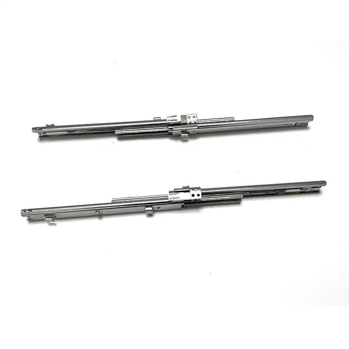 Truslide Three sections of thickened steel cart table industrial track with closed pull out hold function slide