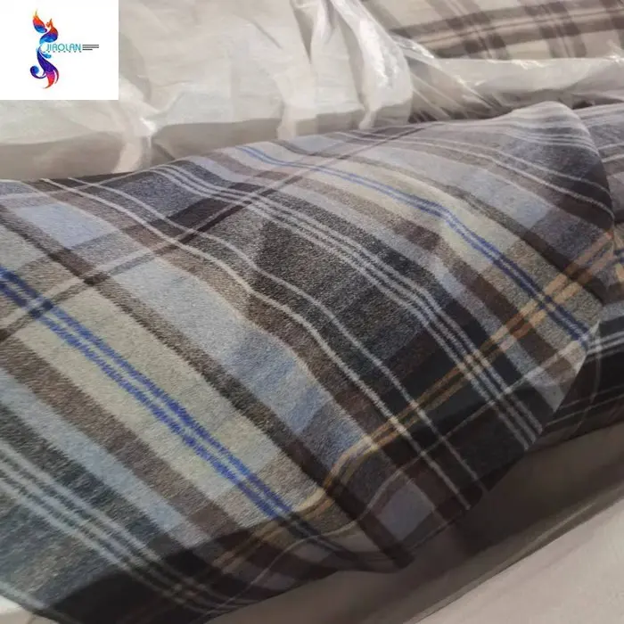 Winter material polyester wool fabric wholesale woolen check fabric ready goods stocklot tweed fabric