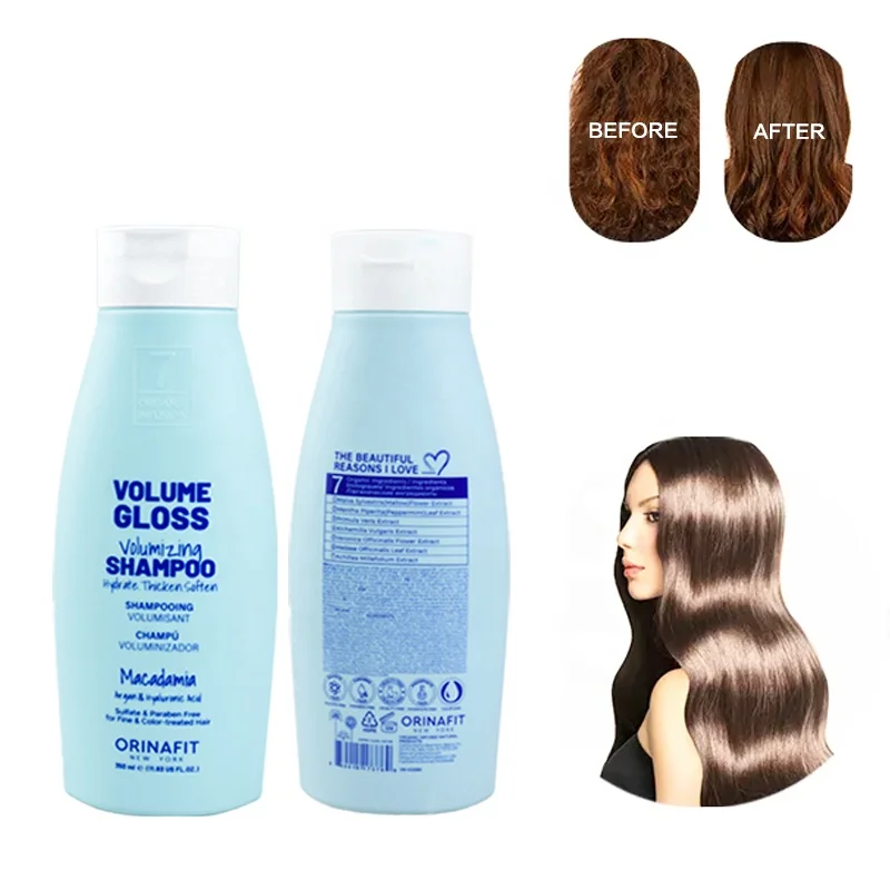 Offered Sample Volume Gloss Shampoo With Argan Hyaluronic Acid 350ml 280ml Deep Cleansing Anti-Frizz Fluffy Shampoo Conditioner