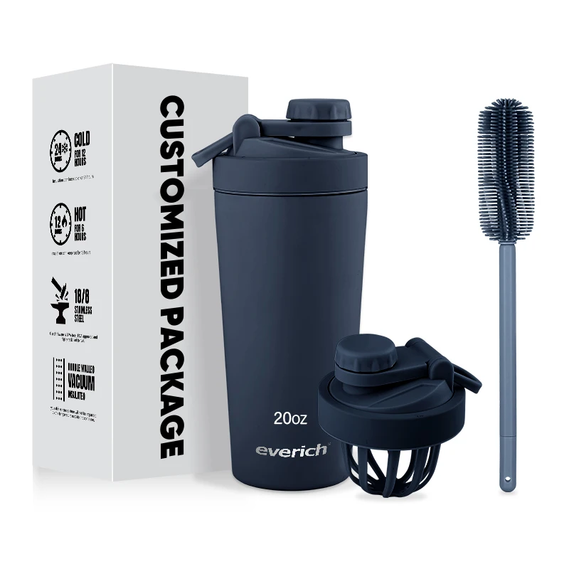 Shaker Bottle Portable  Mixer Cup For Protein Shake Mixes With Mini Powder   20oz