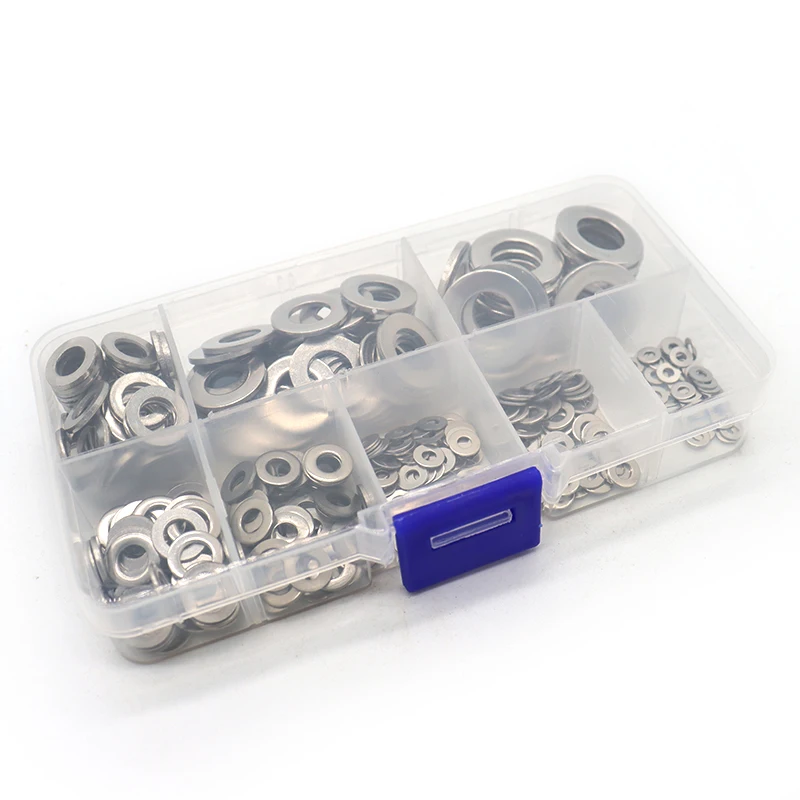 In Stock Stainless steel thin flat washer kit DIN125 SS Washers SS304 washers assortment kits