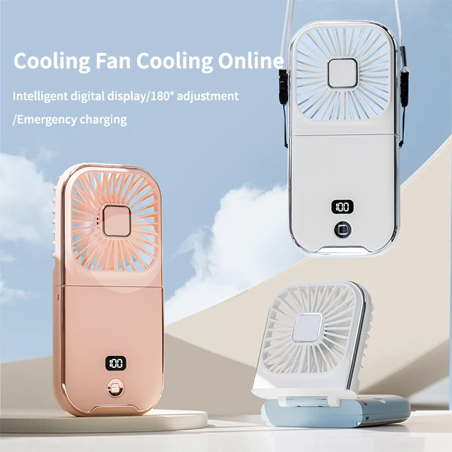 Desktop Mobile Phone Holder Electric Fans Handheld Rechargeable Portable Fan Power Bank Mini Electric Fan