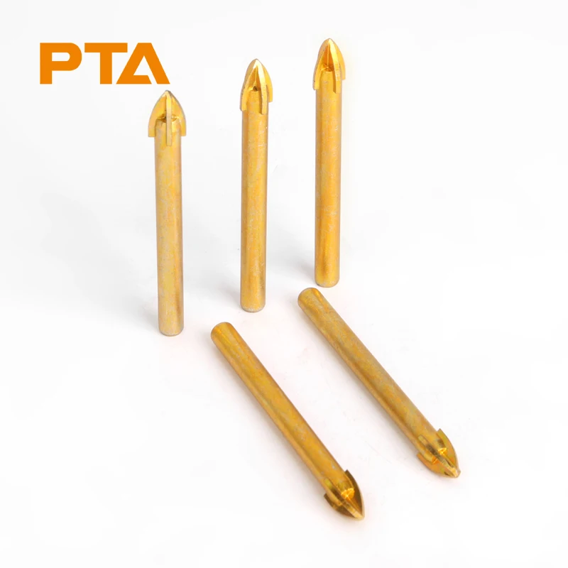 Titanium Carbide Tile Glass Drill Bit Cross Spear Point Head Drill Bits