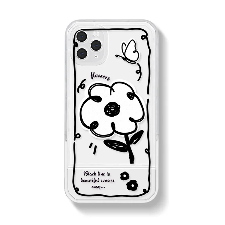 Japanese and Korean style invisible bracket transparent phone protective case for girls