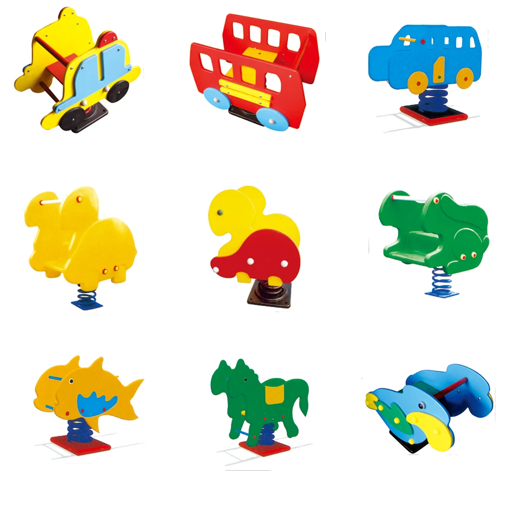 Lovely outdoor horse rocking kindergarten amusement facilities children can choose from a variety of horse rocking shapes