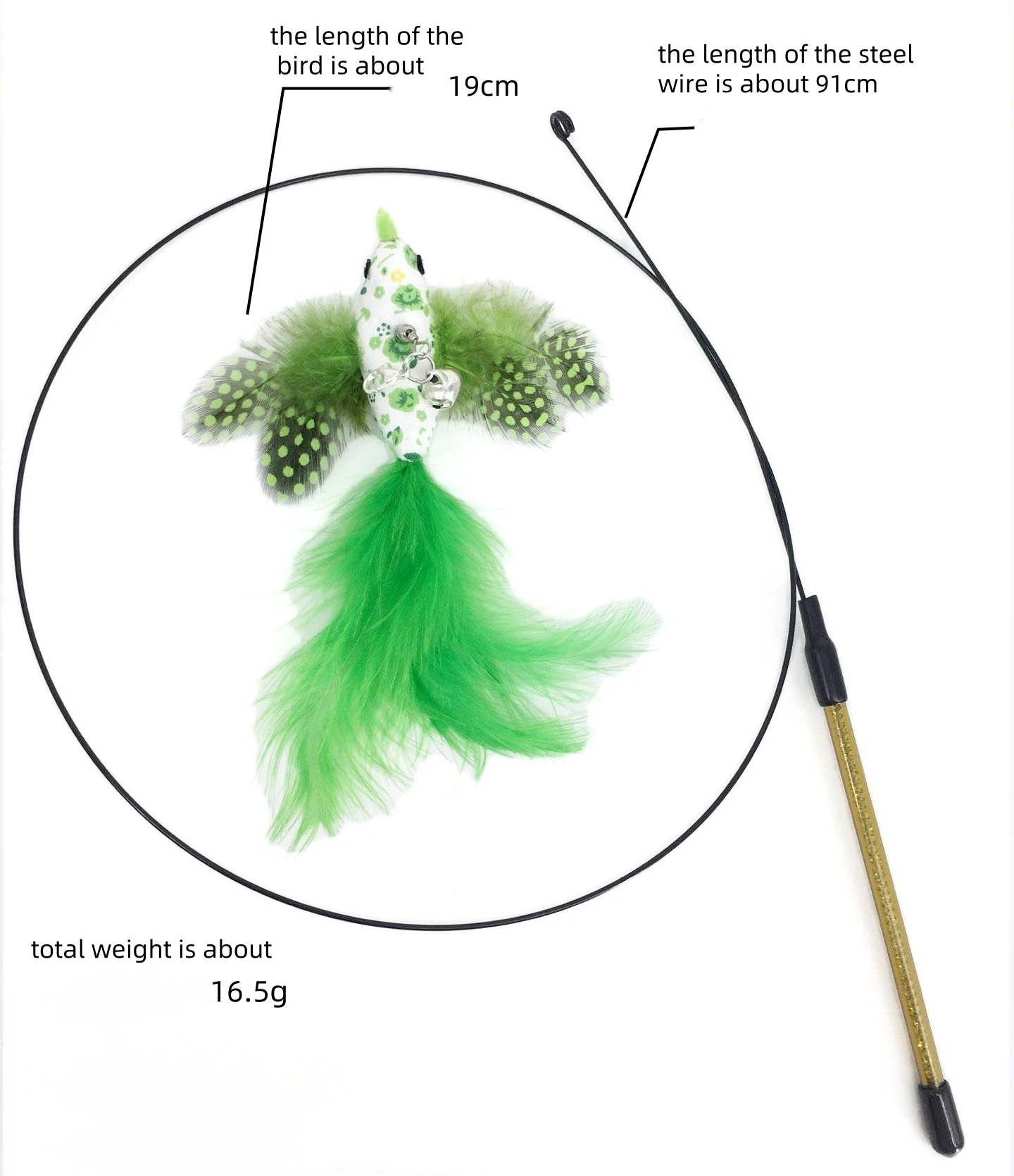 OEM Juguete de la varita del gato Cat Teaser Wand Toy  Interactive Cat Toy Simulation Bird Rotating Feather Stick Cat Toy Refill