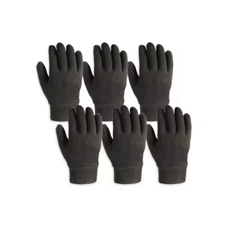 LOW MOQ Safety Brown Jersey Cotton Gloves For Work Men