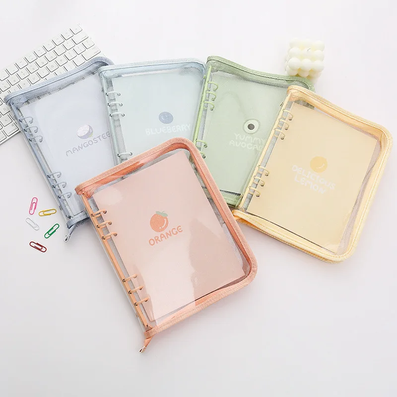 Gift Notebook Cover Fashion A6 Colorful Clear Notebooks Diary Loose Leaf Rings Binder Planners