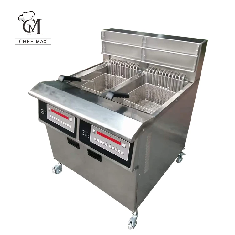Chefmax Industrial Big Capacity Computer Operated Chicken Electric Double Cylinder Fryer with Oll Pump