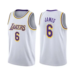 Высококачественные мужские майки для баскетбола в стиле Лос-Анджелеса, новинка 2021-2022, майка Laker #6 Джеймс, спортивная одежда King