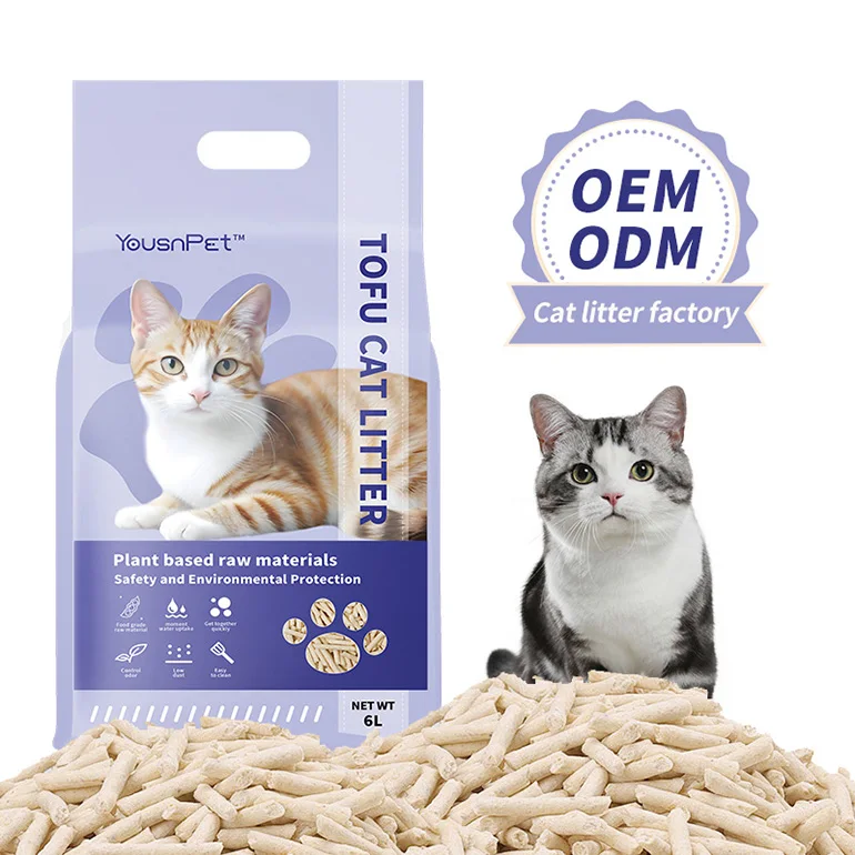 High Quality 100% Natural Ecological Tofu Cat Litter Box Biodegradable Odor-Control Effective Clumping Sustainable Flushable