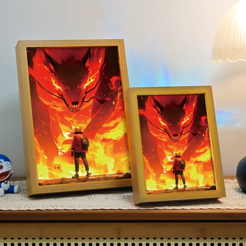 Hot Sale RGB Control Anime Character Poster LED Light Box Iron Frame with 3 Colors Light Painting for Anime Art