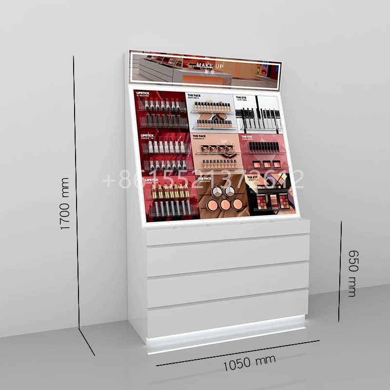 Custom-made beauty floor stand Display Rack expositor de cosmeticos cosmetics shop display counter Gondola make up expositor