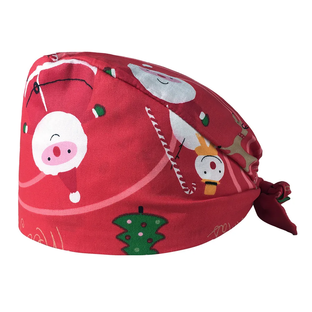 Новая хлопковая шапка для операционной, медицинская хирургическая шапка с принтом, впитывающая пот шапка для домашних животных, медицинская Рабочая шапка для врачей, скрабы для ухода, шапка