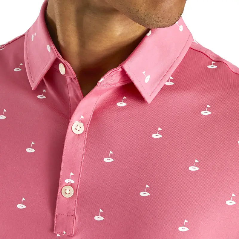 Custom Logo Full Allover Print Pattern Luxury High Quality Slim Fit Silk Spandex Polyester Golf Polo Shirt for Men