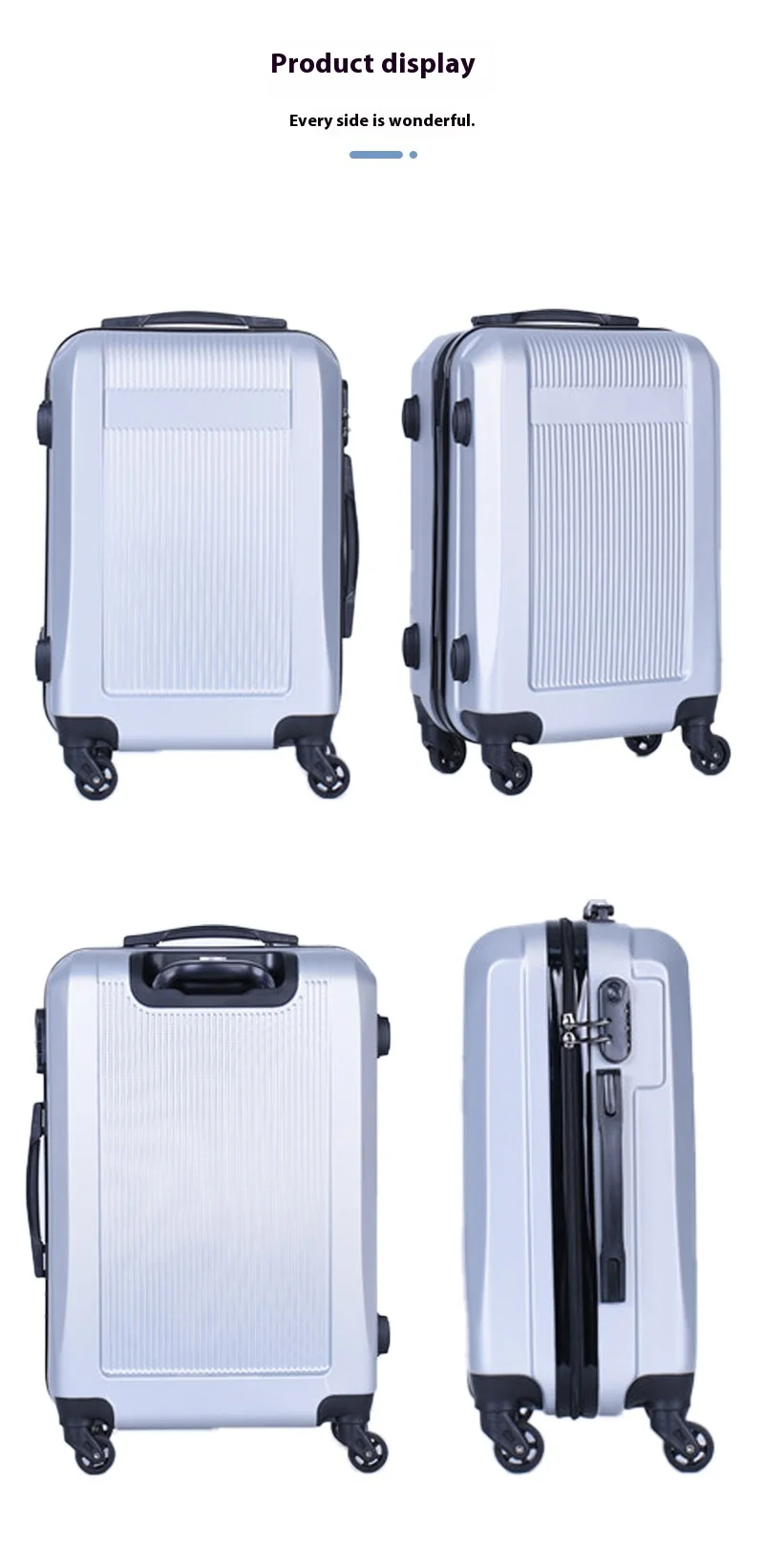 Factory beautiful 20 24 28inch  Trolley Case Unisex Business Use Spinner Wheel Carry On Suitcase sets 3 piece luggage