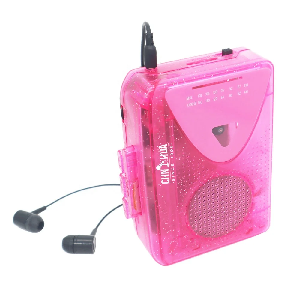 transparent cassette recorder Player fashion Recorder Player with am fm radio clear walkman player