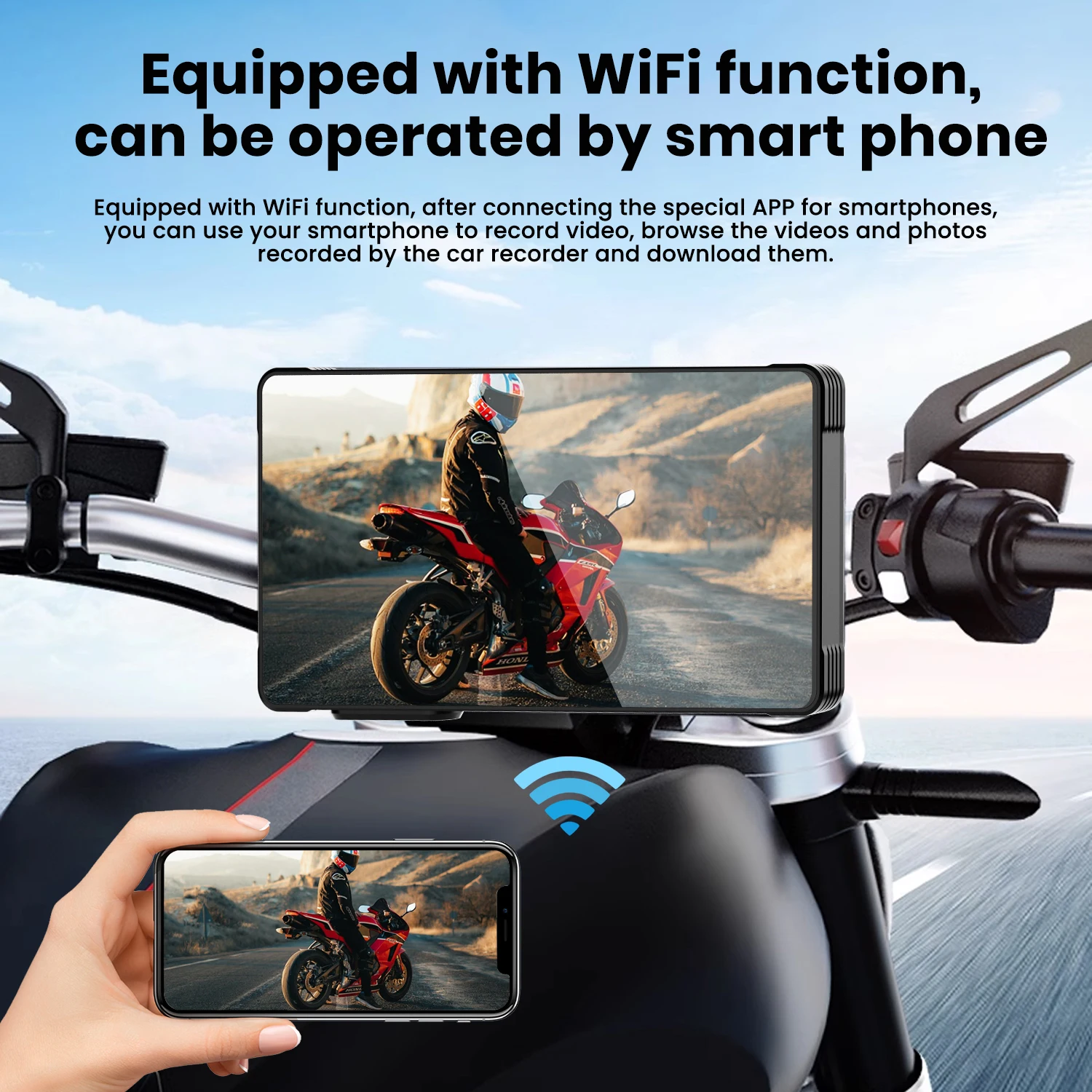 Motorcycle GPS with Carplay 5 Inch waterproof display screen Carplay Android auto HD Navigation 3D map sd card Wireless Carplay