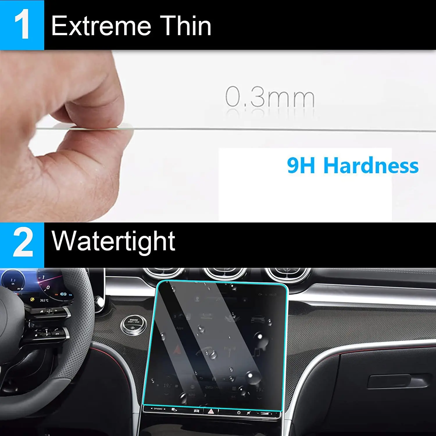 Rear Seat PAD Tempered Glass Touch Screen Protector For Mercedes-Benz S Class W223 Car Accessories MP5 DVD Player Sticker